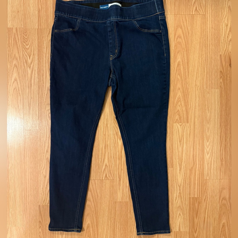 Old Navy Rockstar Super Skinny Jeggings Women’s Size 16 Mid-Rise Adj Waist